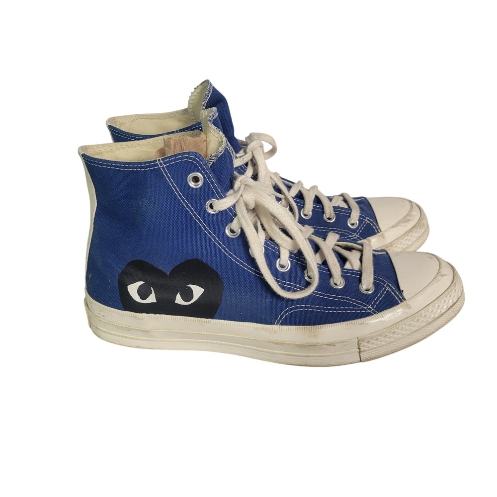 Converse x Comme des Garcons PLAY Chuck 70 High Top Blue Heart Sneakers Mens 10